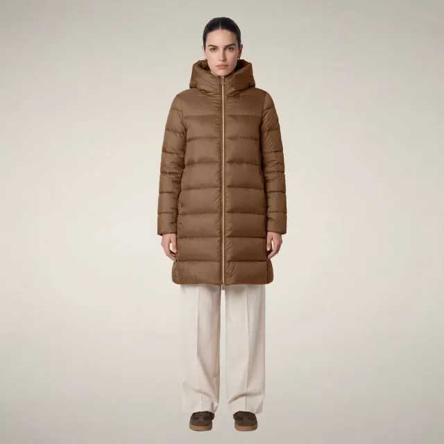 Save The Duck Lysa boblejakke dame Noisette Brown dyrefri