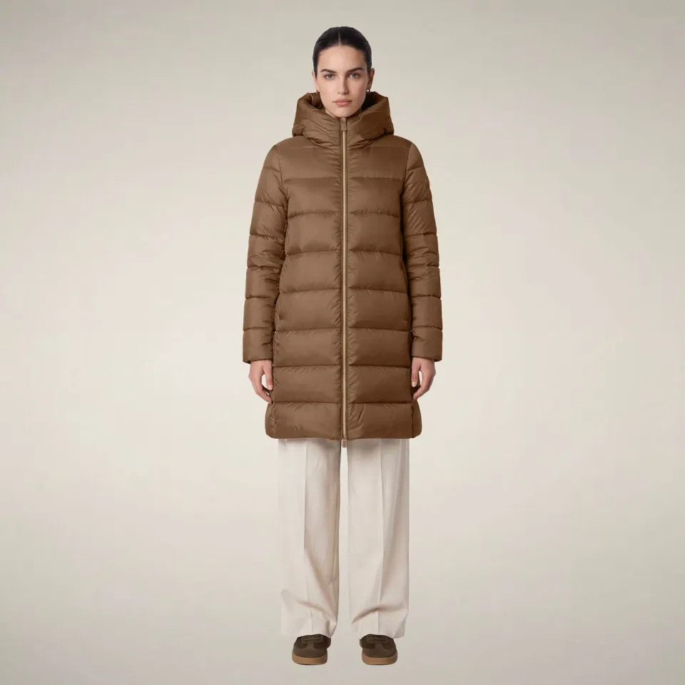 Save The Duck Lysa boblejakke dame Noisette Brown dyrefri
