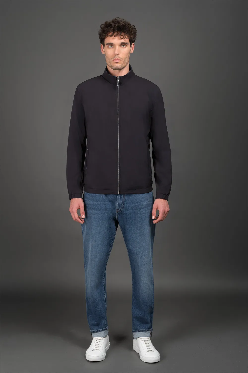 Moorer Aldi-AC bomberjakke Navy/Bluette, vendbar