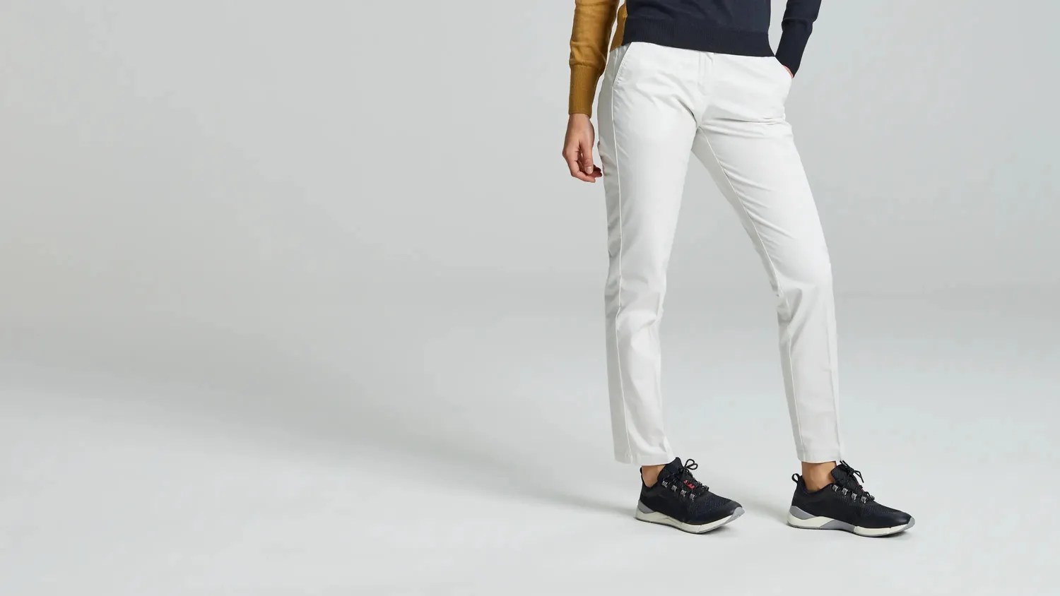 Slam Deck WS Light Chino Pant damebukse Off White lett