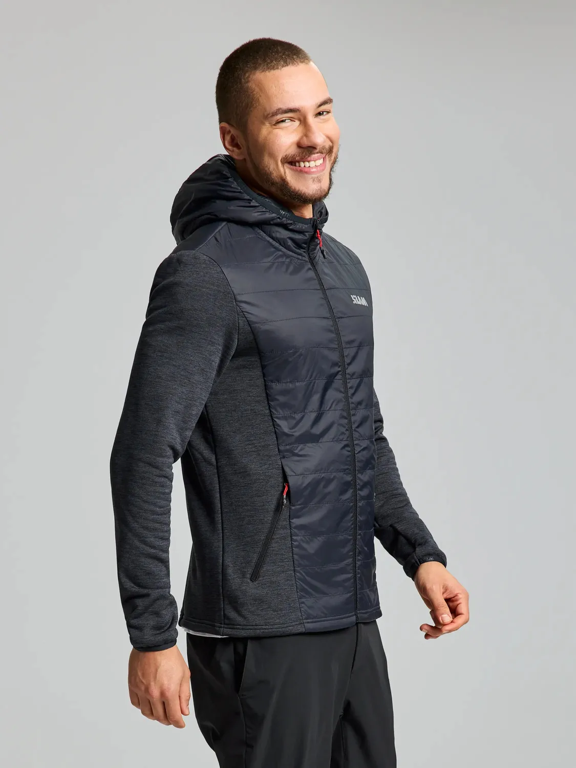 Slam ACT Act Hybrid Fleece fleecegenser herre med hette