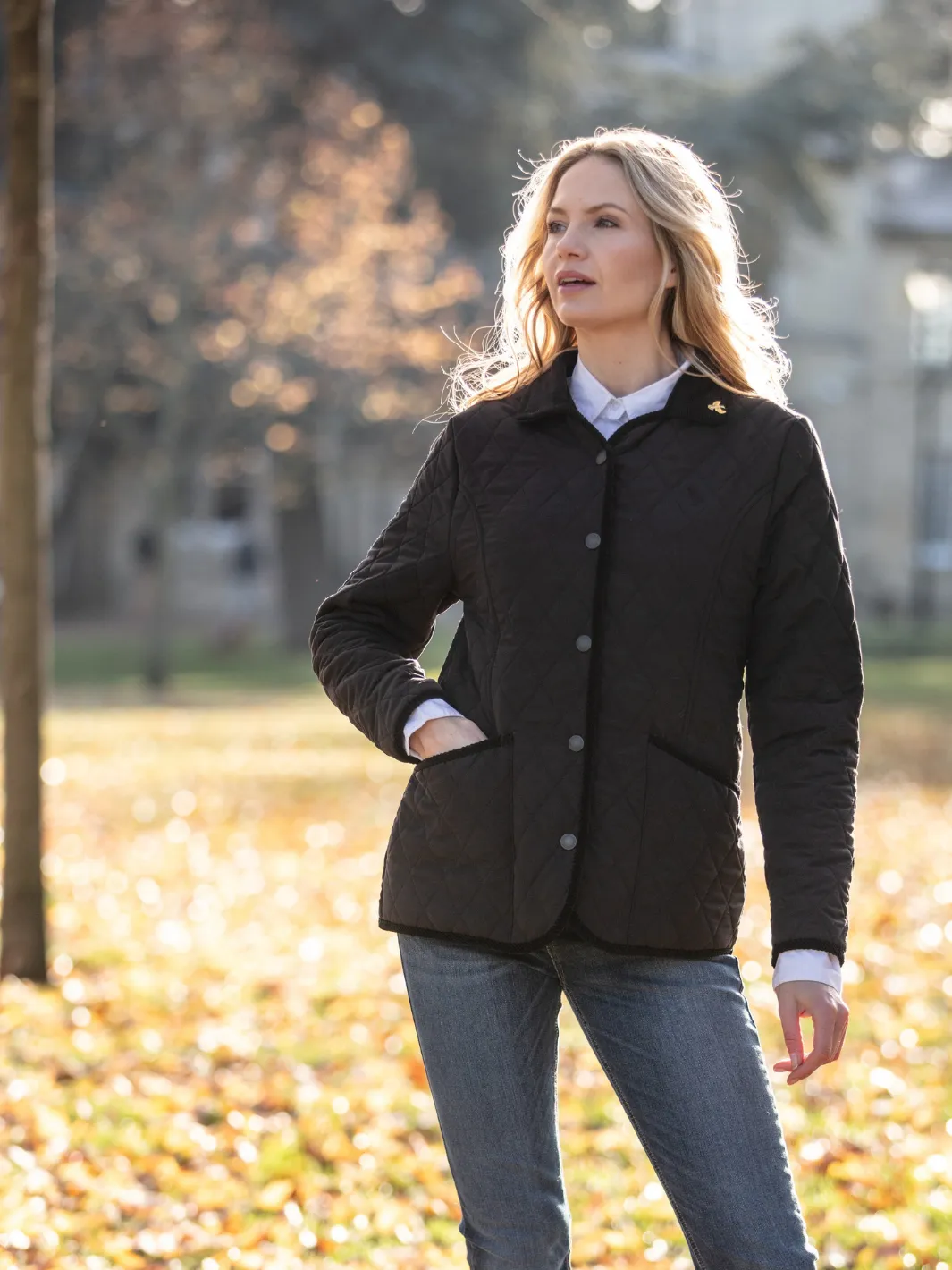John Partridge Moorland Quilted Fleece Jacket fleecejakke svart