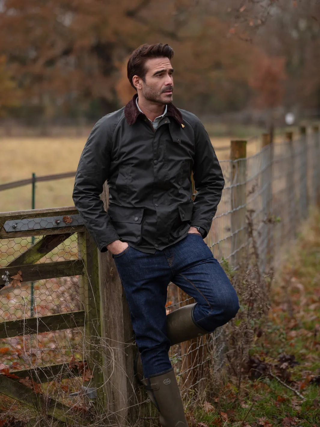 John Partridge Landowner Wax Walking Jacket voksjakke Sage Green