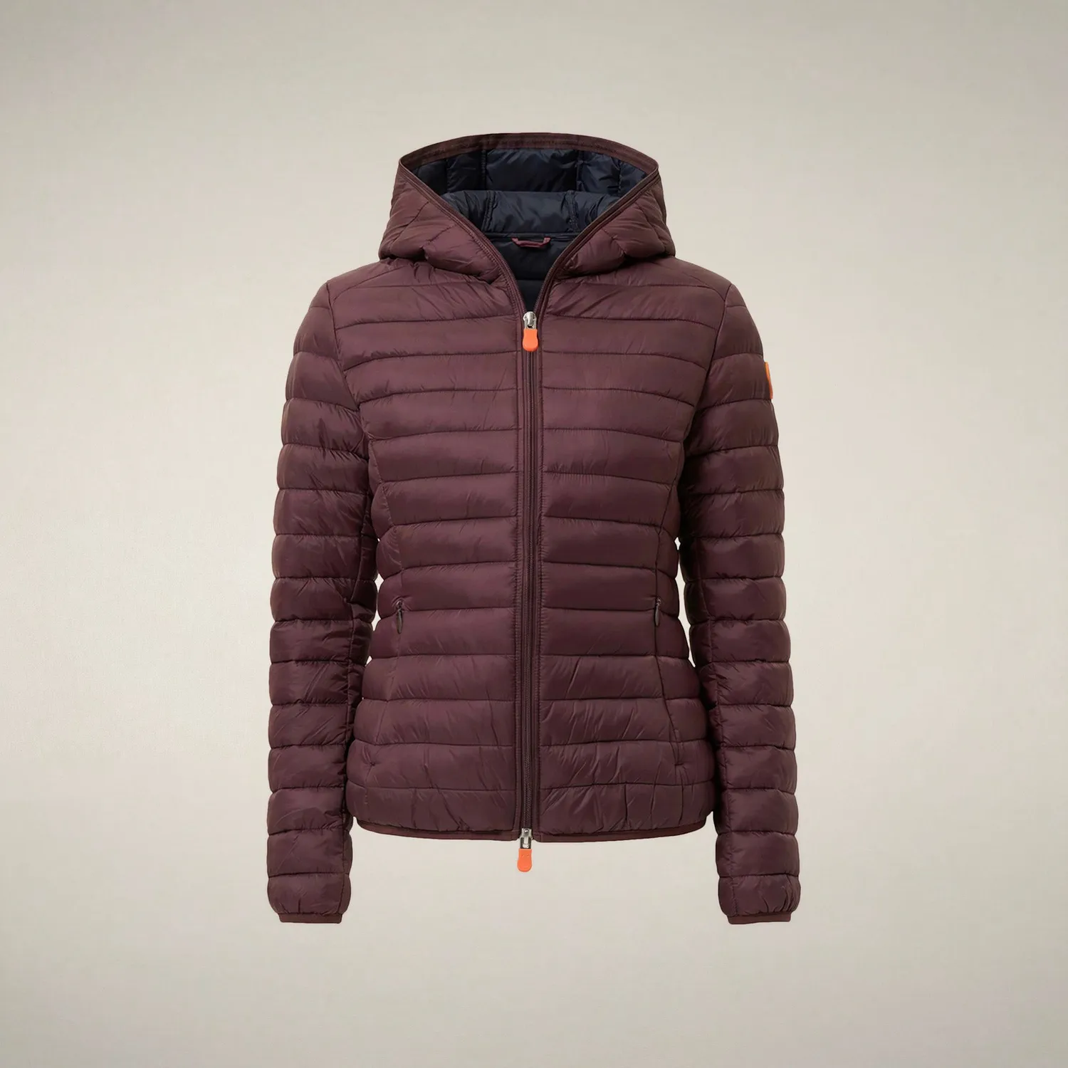 Save The Duck Daisy boblejakke Burgundy Black dame dyrefri