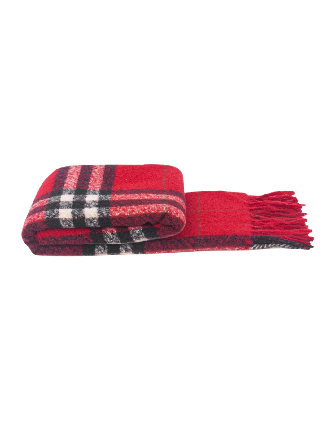 John Partridge Heavyweight Scarf skjerf Red Check én størrelse viskose