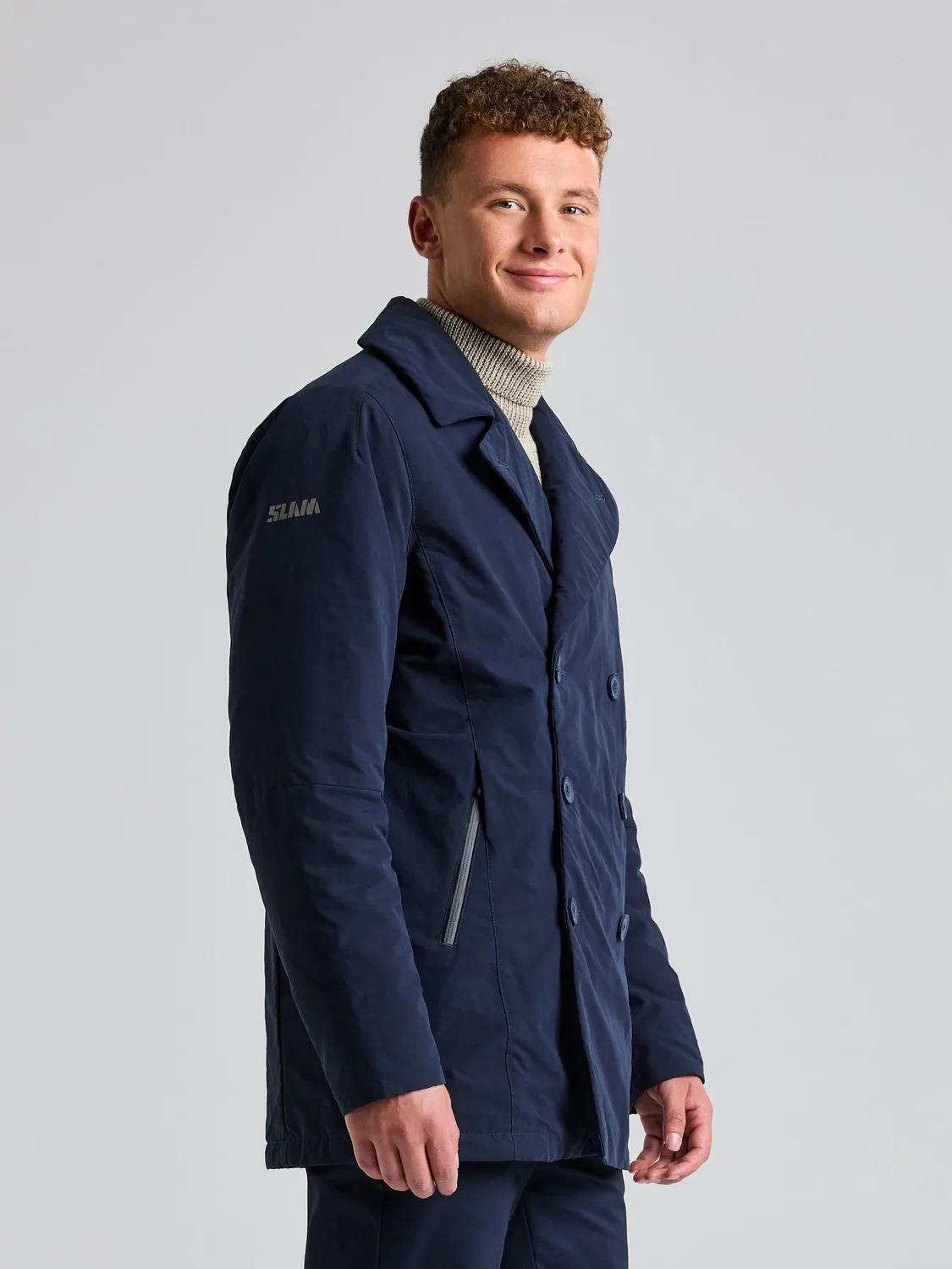 Slam Dock Peacoat jakke mørkeblå resirkulert stoff