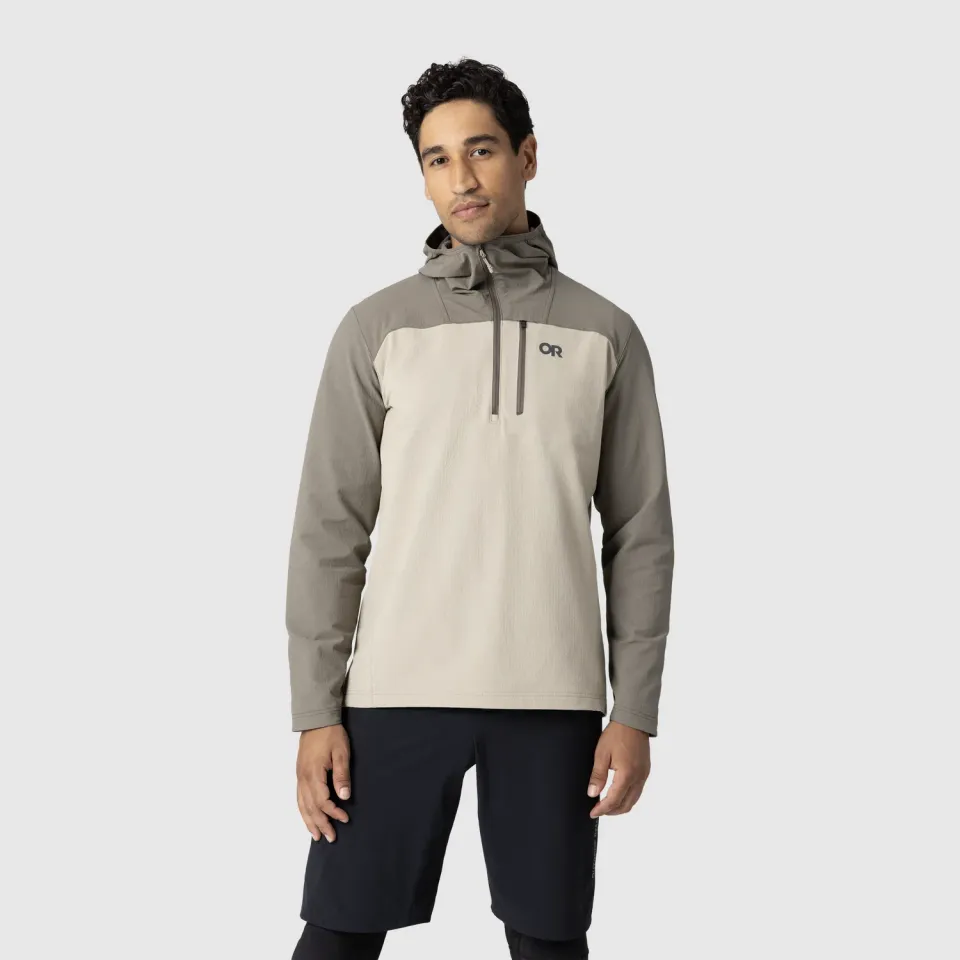 Outdoor Research Freewheel MTB Half Zip sykkelhettegenser herre Pro Khaki/Gravel