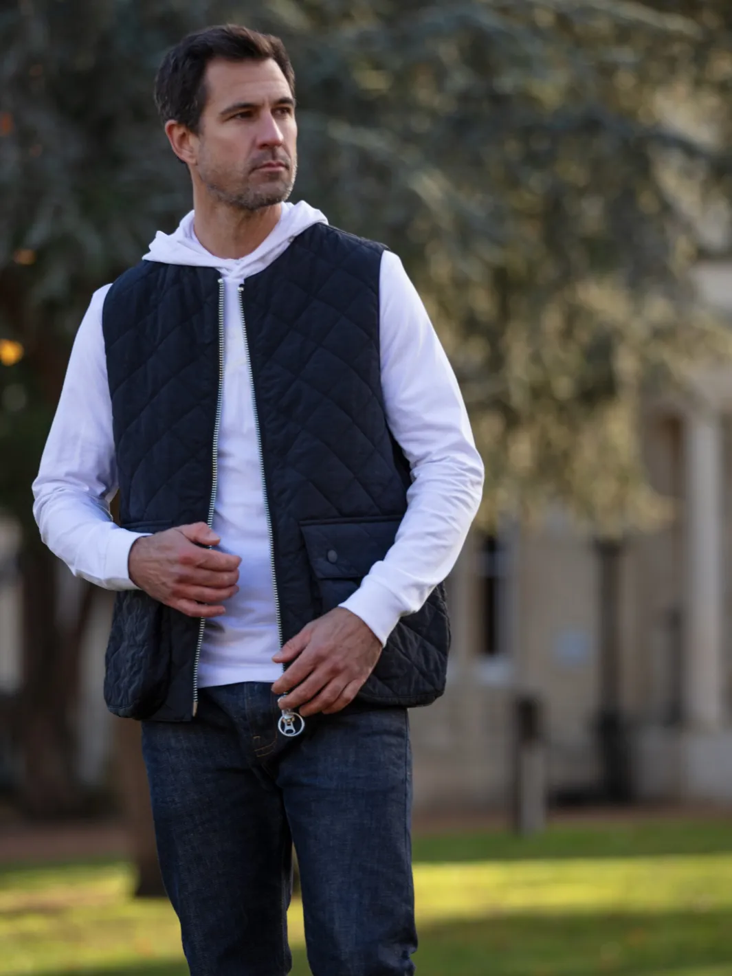 John Partridge Padded Vest vest koksgrå M–L vattert nylon